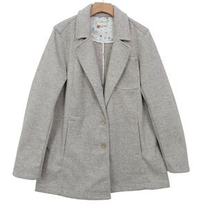 Anthropologie Pilcro Blazer Jacket Womens Large Brown Button Pinstripe Academy